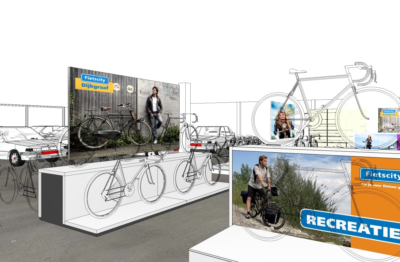 Een impressie van hoe de showroom van Fietscity Dijkgraaf eruit zal gaan zien.