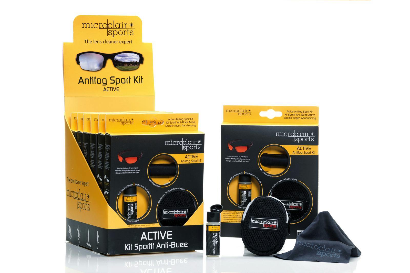 Met de producten van Microclair worden fietsbrillen niet alleen schoon, maar ook weer vochtafstotend.