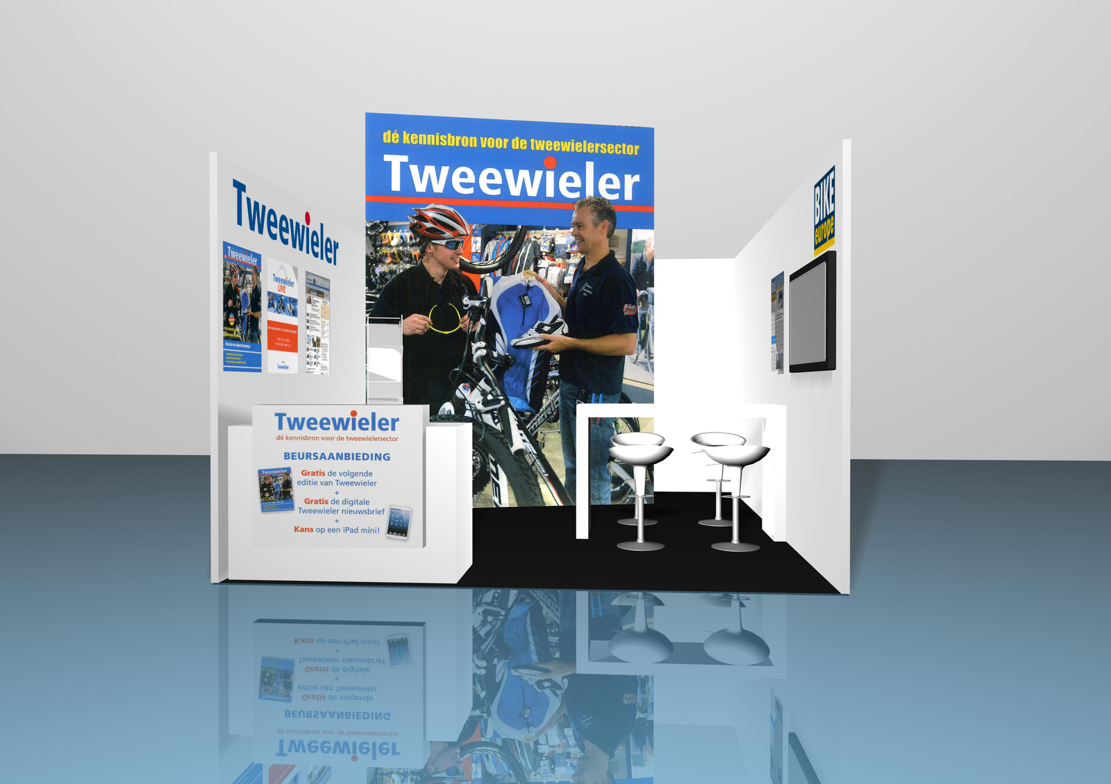 Tweewieler verwelkomt haar lezers op FietsVAK met een attentie. Ook kunt u een iPad mini winnen.