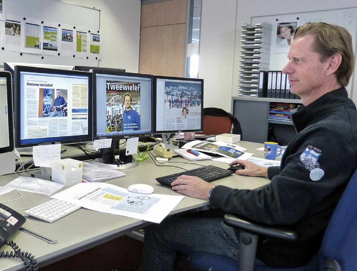 Vormgever van Tweewieler Lex Aalders heeft de restyling van het magazine verzorgd. 