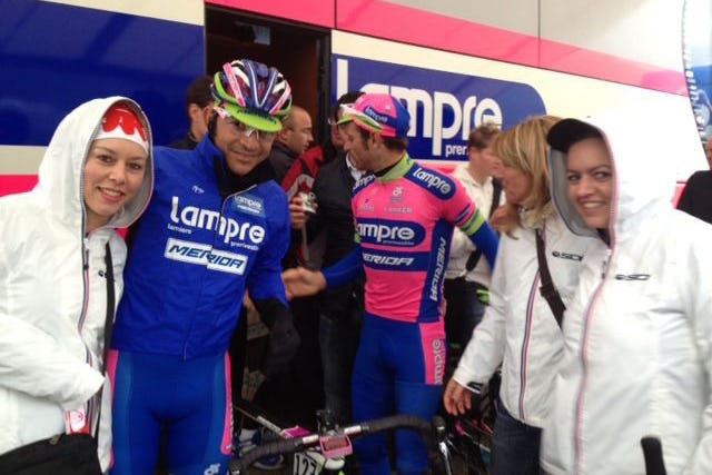 Het Lampre-Merida team maakt gebruik van de fietsschoenen van Sidi.