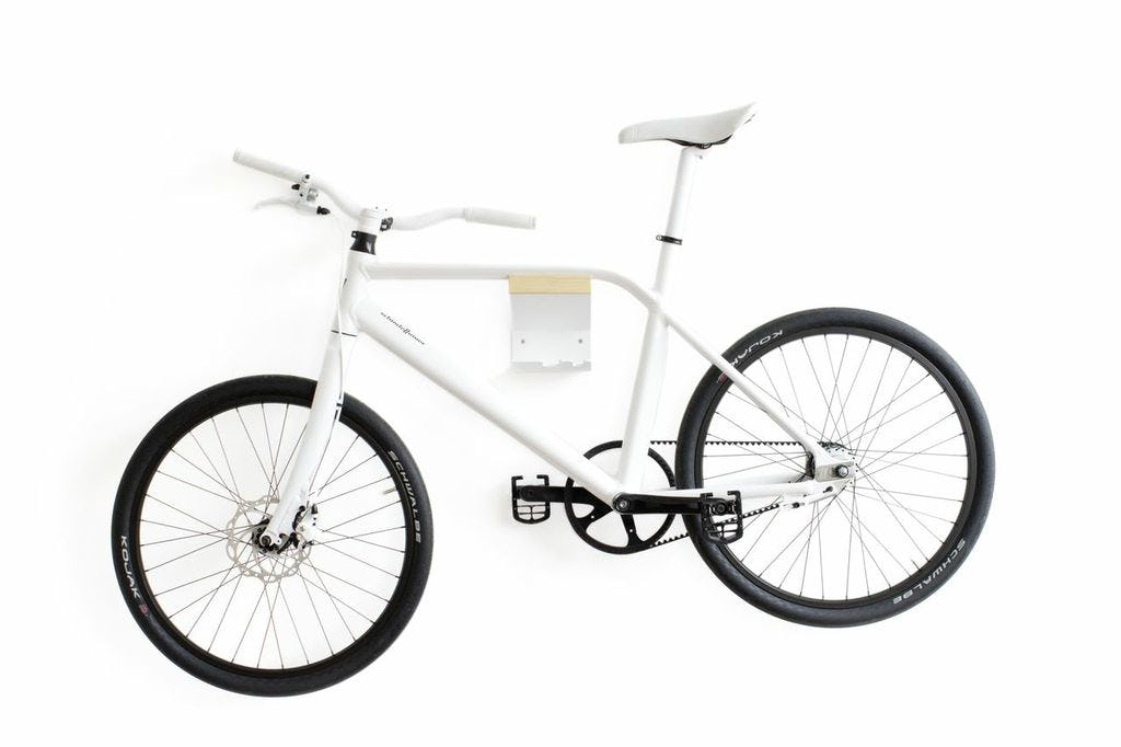 Schindelhauer Thinbike, niet alleen ruimtebesparend, maar ook een eyecatcher in huis.