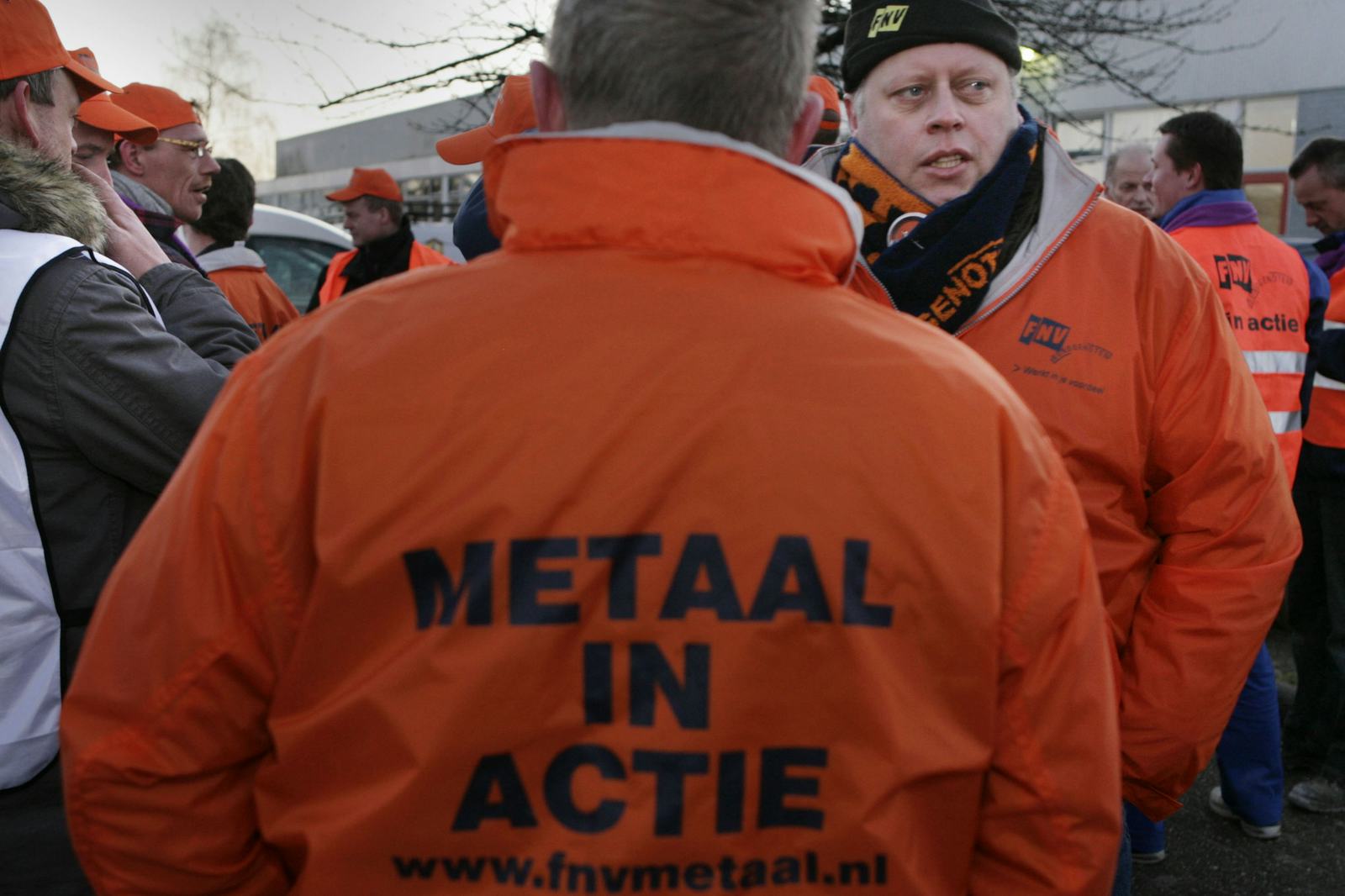 Een medewerker van de branche tijdens een eerdere staking. Foto: ANP