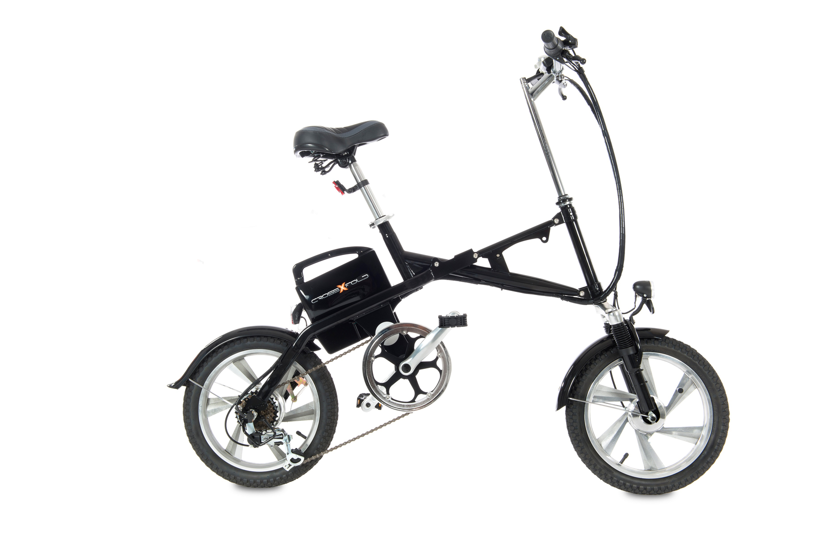 De Crossfold e-vouwfiets kan ook worden voortbewogen zonder meetrappen.