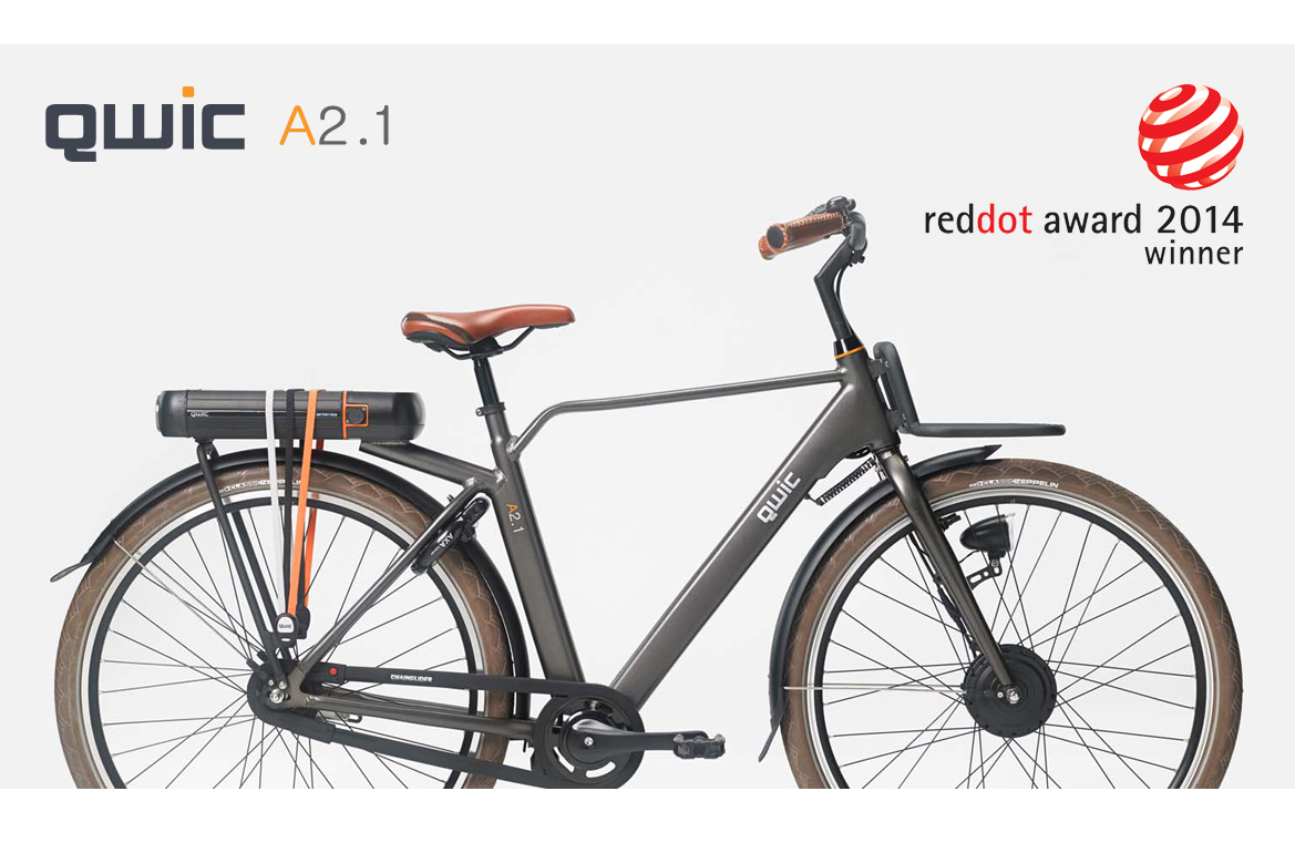 De Qwic A2.1 e-bike heeft de prestigieuze Red Dot Award 2014 gewonnen. 