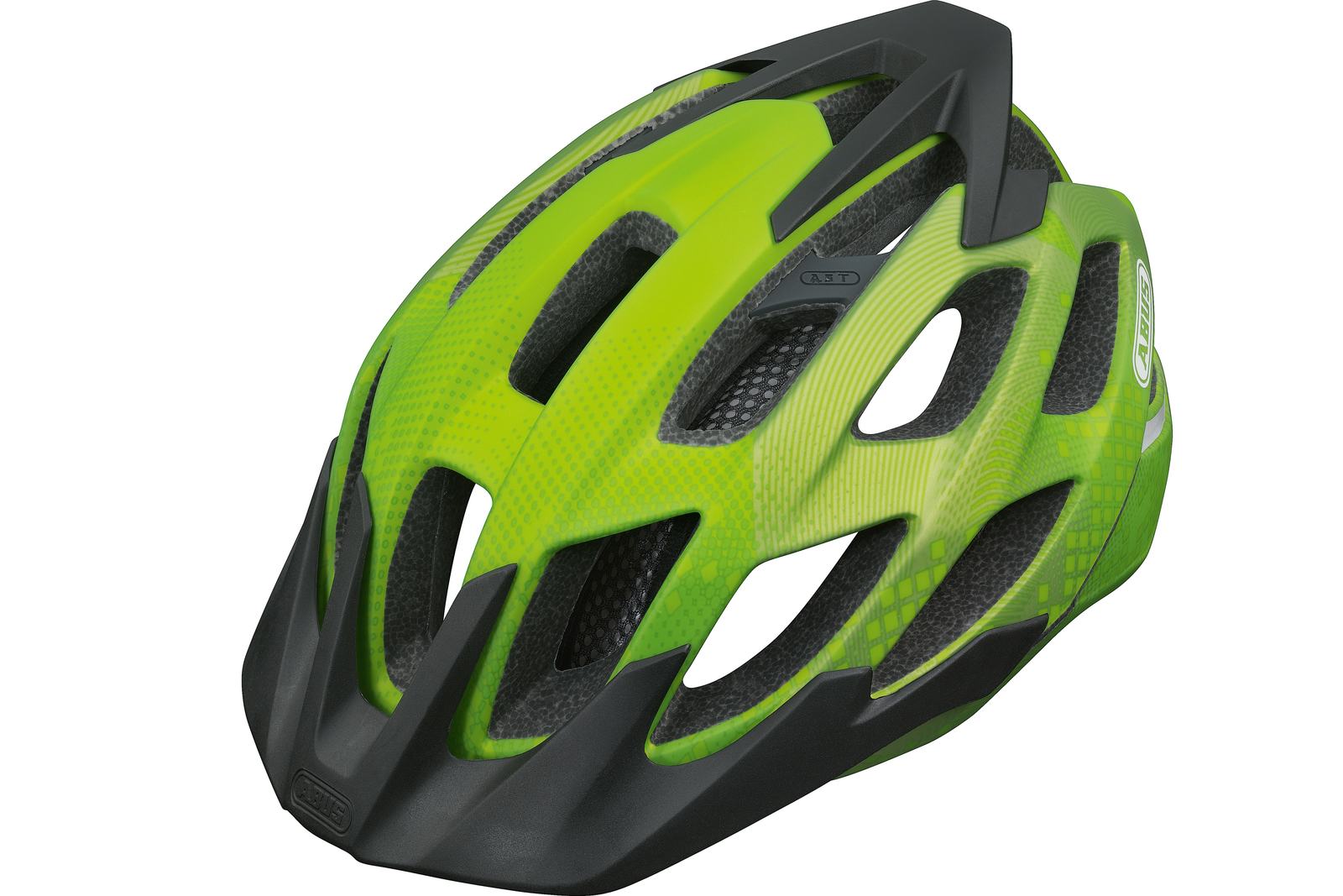 De 12 luchtinlaten en 7 luchtuitlaten van de ABUS Hill Bill MTB-helm, die onderling zijn verbonden, zorgen voor een zeer goede ventilatie.