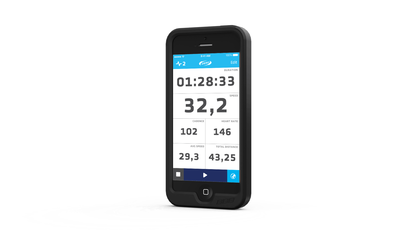 De BBB BikeBoard app is de manier om een fietstocht te volgen en te registreren.