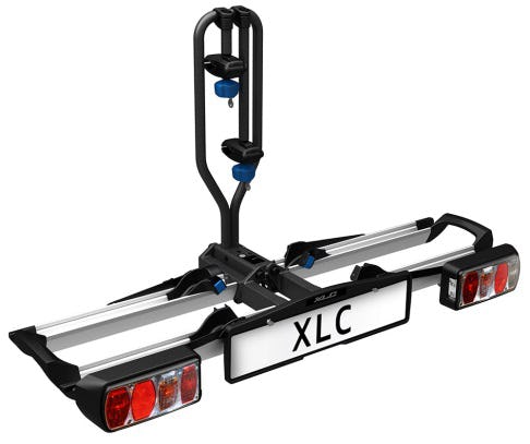 De fietsdrager XLC Azura is een lichte (12kg) compact opvouwbare fietsendrager die geschikt is voor twee elektrische fietsen.