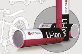 De innovatieve accu van de Zuid-Koreaanse elektronicagigant LG Chem M42 met een opbrengst van 600 Wh.