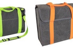 De serie bestaat uit drie modellen: een schoudertas, een shopper en een dubbele tas. Foto Fastrider