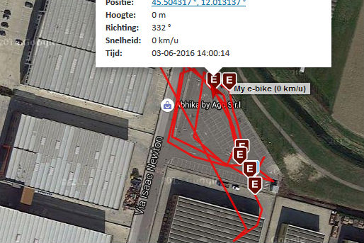 De Sparta M8i connected meldde zich weer vanuit Noord-Italië. De fiets stond in Santa Maria di Sala, een klein plaatsje bij Venetië. Beeld Sparta
