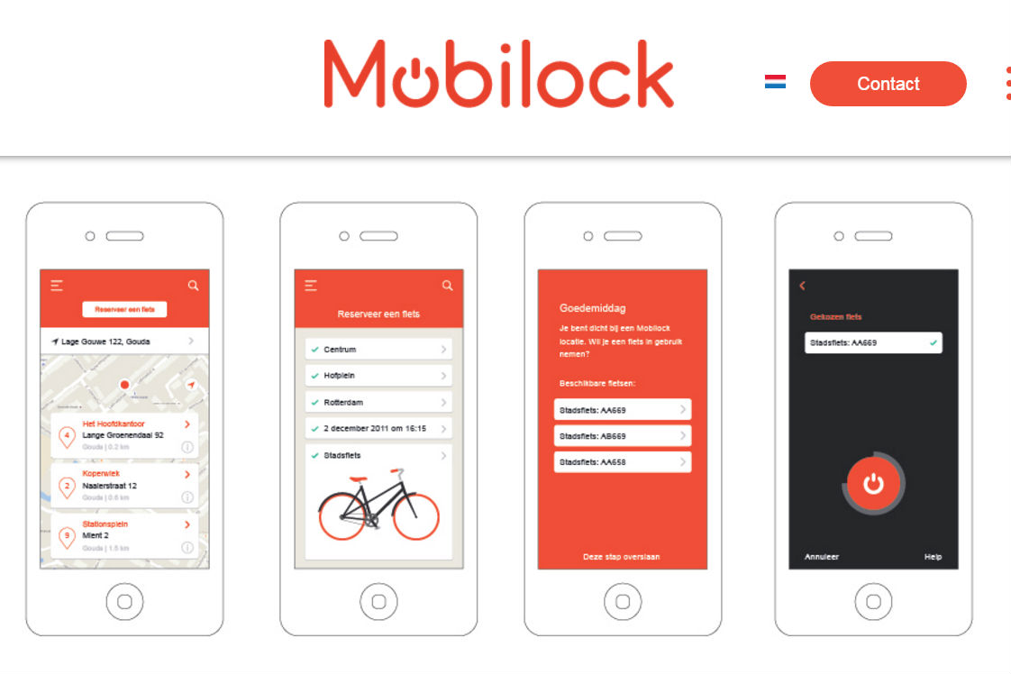 Mobilock maakt gebruik van een app waarbij fietsen gemakkelijk gedeeld kunnen worden. Foto Mobilock