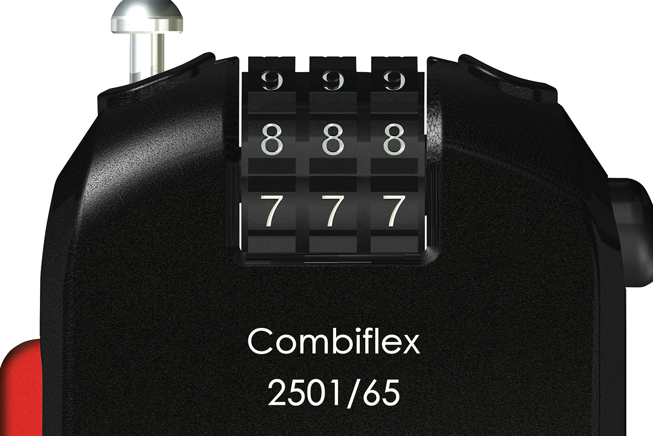 Het cijferslot is eenvoudig in te stellen en de behuizing en kabel zijn stevig. Foto ABUS