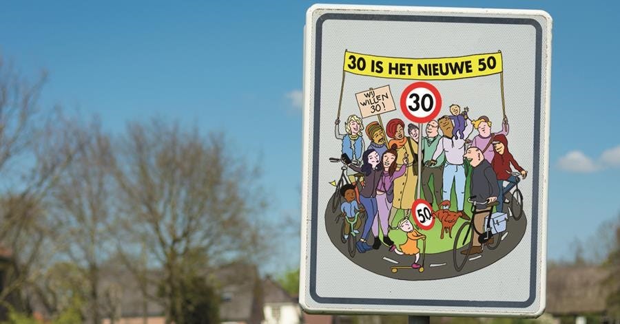 De Fietsersbond wil dat in heel Nederland 30 de norm wordt binnen de bebouwde kom. Door de steeds grotere verkeersdrukte staat de veiligheid en het fietsplezier voor fietsers onder druk. Beeld Fietsersbond