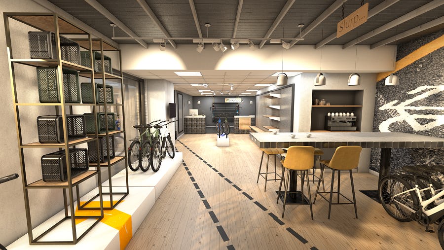 Zorg voor een wauw-effect in de winkel. Zoals hier bij ’FietsCity Hams in Weerselo.