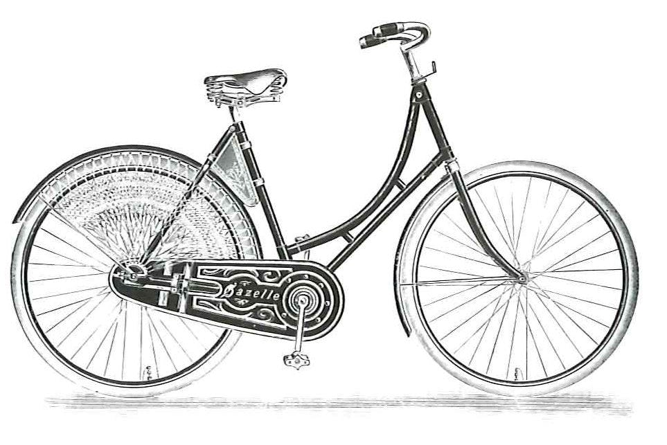 Een van de eerste fietsen die uit de fabriek van Gazelle in Dieren rolde.