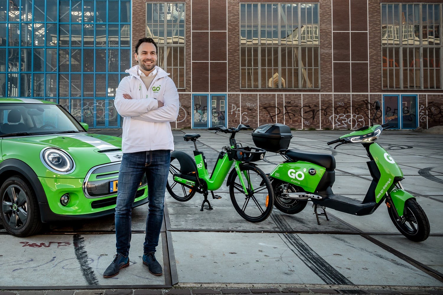 Raymon Pouwels, CEO van GO Sharing: "De e-bikes zijn een gezond alternatief voor korte ritten in de stad."