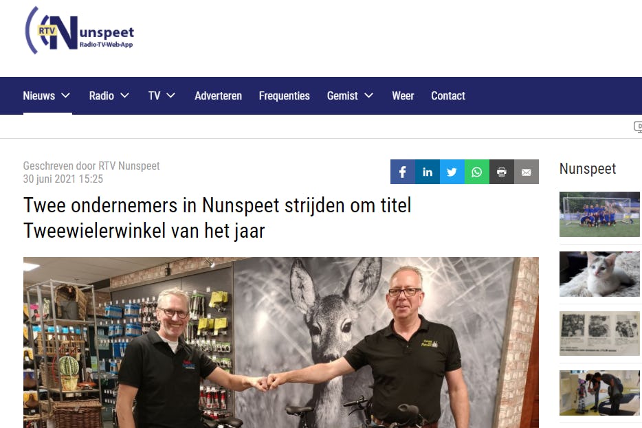 Twee bedrijven uit Nunspeet genomineerd in verkiezing