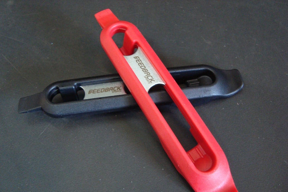 De Feedback Sports steel core tire levers 2.0 worden geleverd als set van twee stuks.