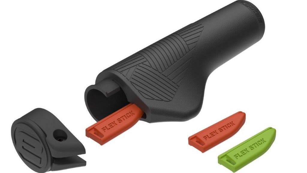 Met behulp van de 'flex-sticks' is het mogelijk om hardheid van het handvat aan te passen.