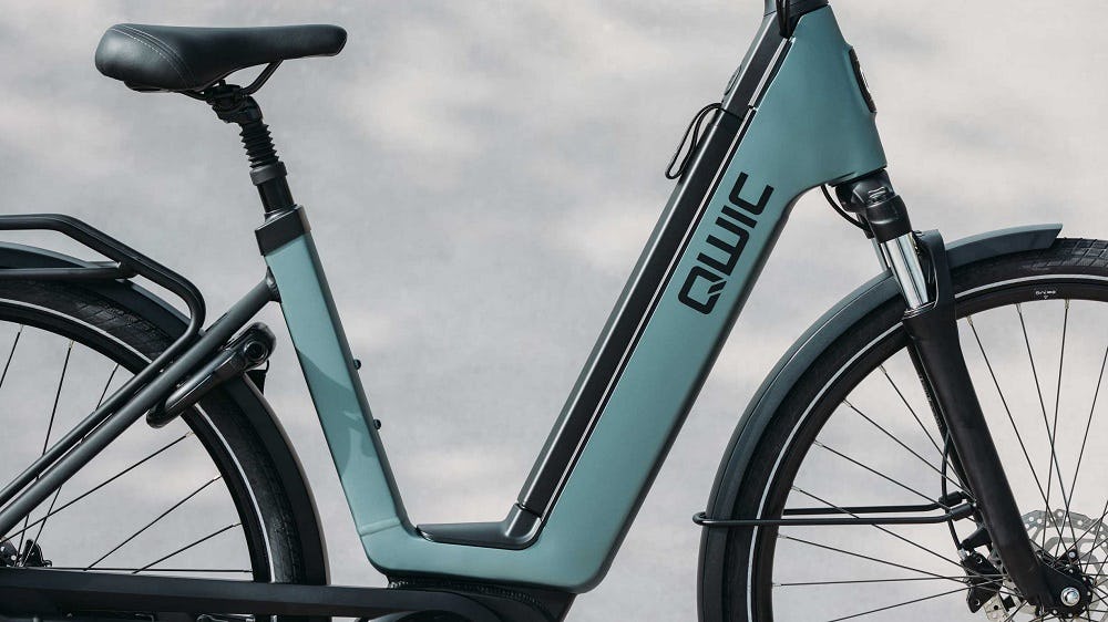 Het fietsframe van de QWIC Mira dat als eerste door VDL in Nederland geproduceerd gaat worden.