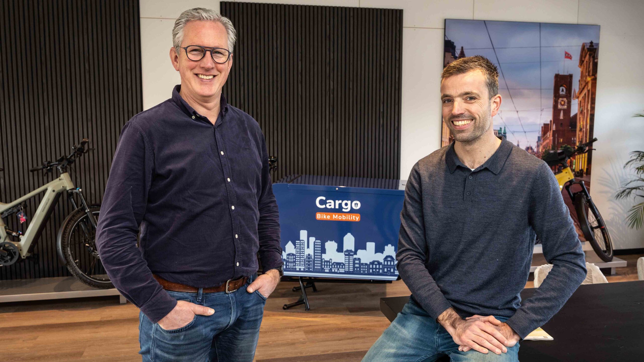 Frank Oudegeest (links) en Stefan Bink zijn de ondernemers achter Cargo Bike Mobility.