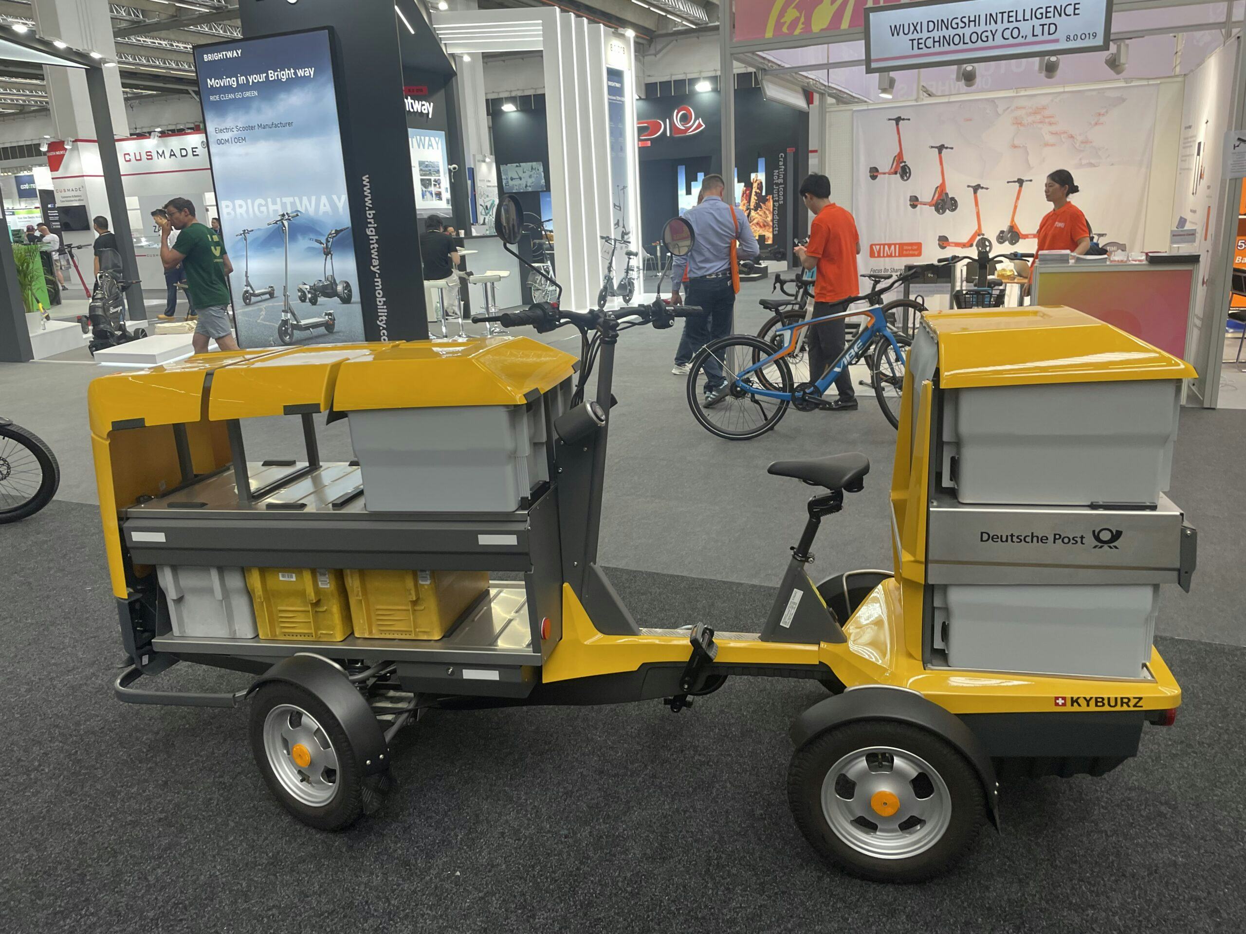 De postbakfiets van Kyburz.
