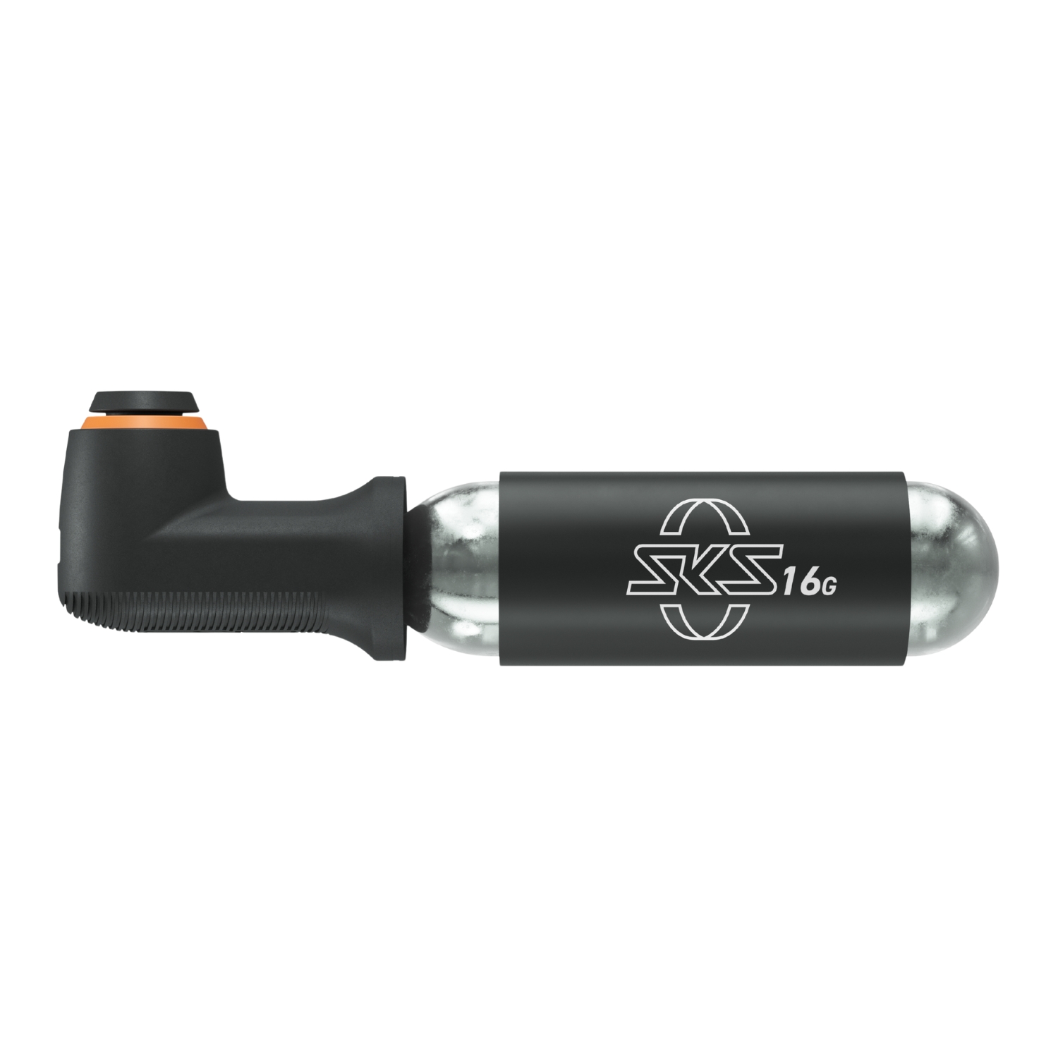 De SKS Clik Ace CO₂, een van de 4 nieuwe pompen die geschikt zijn voor het Schwalbe Clik Valve systeem. Foto: SKS.
