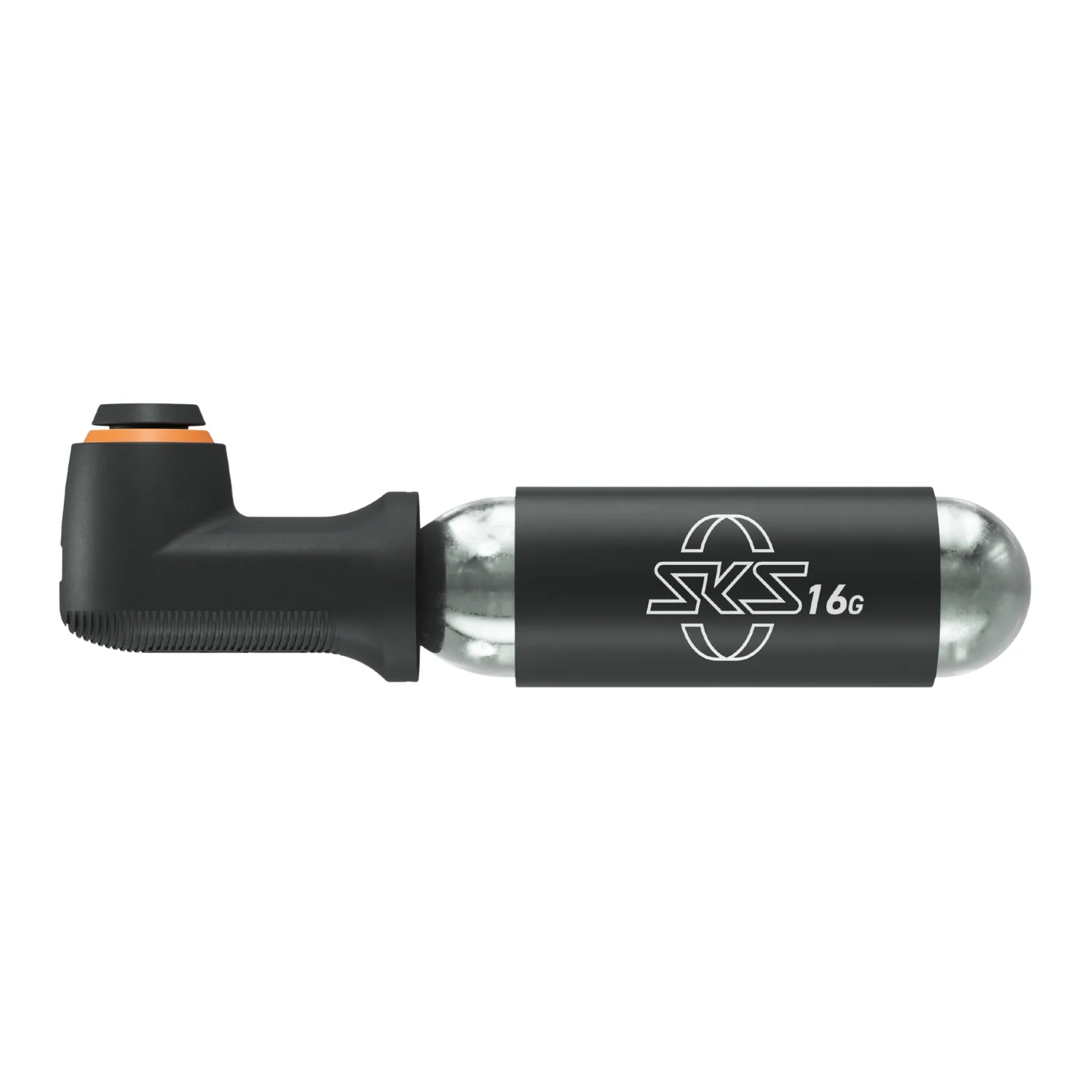 De SKS Clik Ace CO₂, een van de 4 nieuwe pompen die geschikt zijn voor het Schwalbe Clik Valve systeem. Foto: SKS.